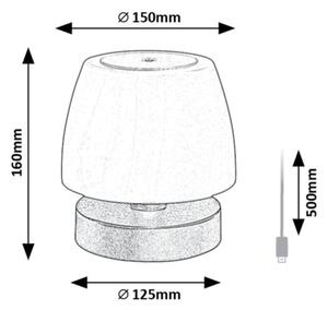 Rabalux 7040 - LED Stmievateľná stolná lampa ODERA LED/3W/5V 2000 mAh IP44