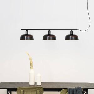 Závesná lampa Tatawin, čierna, sklo, dĺžka 100 cm, 3 svetlá