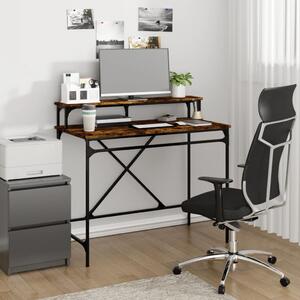 Maison Exclusive - písací stôl z dymového dubu 100x50x90 cm drevený materiál a železo