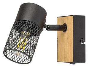 RABALUX 71151 Metta nástenné bodové svietidlo/spot s vypínačom 1xE14 drevo, čierna