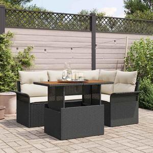 Maison Exclusive - Záhradný nábytok s úloným priestorom 5 ks ierny Poly Rattan