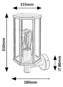 Rabalux 7239 - Vonkajšia nástenná lampa DUBROVNIK 1xE27/40W/230V IP44
