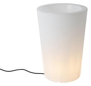 Vonkajšia stojaca lampa biela 60 cm kvetináč IP44 - Verano