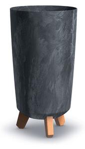 Prosperplast Vysoký kvetináč GRACIE TUBA SLIM antracitový betón, variant 23,9 cm