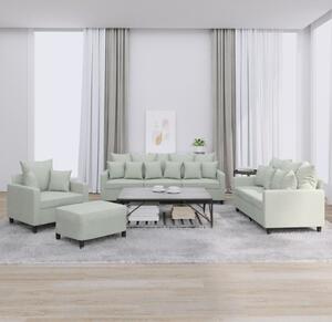 Maison Exclusive – 4-dielna sedacia súprava s vankúšmi, svetlosivý zamat
