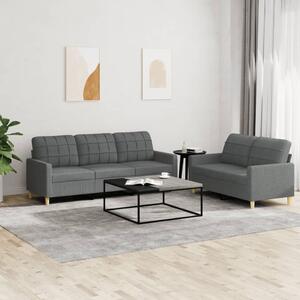 Maison Exclusive – 2-dielna sedacia súprava s vankúmi, tmavosivá látka