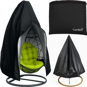 GARDLOV Ochranný obal na závesný kôš na stoličku Black 190x115 cm - Vodotesný a odolný proti UV žiareniu - Materiál Oxford so zipsom a šnúrkou - vrátane úložnej tašky 25693