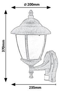 Rabalux 7836 - Vonkajšie nástenné svietidlo so senzorom MADRID 1xE27/60W/230V IP43