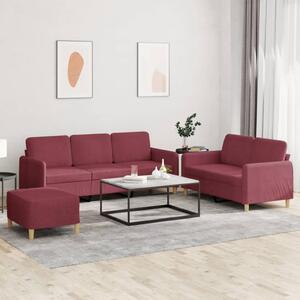 Maison Exclusive – 3-dielna sedacia súprava s vankúmi, vínovoervená látka