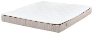 Latexový matrac s taštičkovými pružinami biela béžová 180 x 200 cm stredne tvrdý dvojlôžkový snímateľný poťah polyester spálňa doplnky
