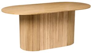 Jedálenský stôl svetlý dub MDF nohy z kaučuku 180 x 90 cm oválny tvar moderný štýl kuchyňa jedáleň