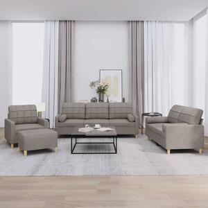 Maison Exclusive – 4-dielna sedacia súprava s vankúšmi, látka v odtieni taupe