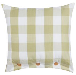 Dekoratívny vankúš zelená látka 45 x 45 cm károvaný vzor štýl chaty textil doplnky