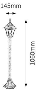 Rabalux 8395 - Vonkajšia lampa TOSCANA 1xE27/60W/230V