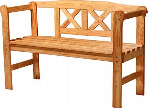 Záhradná lavica KADAX, 120x47x81,5 cm, truhlica z drevovláknitej dosky (119cm/hnedá/X)