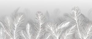 Magnetická podloka na obklad radiátora White leaves Boho 60x100
