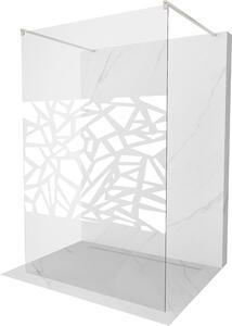 Mexen Kioto, sprchová zástena Walk-In 120 x 200 cm, 8mm číre sklo biely vzor, brúsená oceľ profil, 800-120-002-97-85