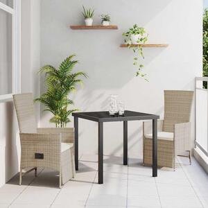 Maison Exclusive – Záhradná jedálenská súprava, 3 kusy, béžová, umelý ratan
