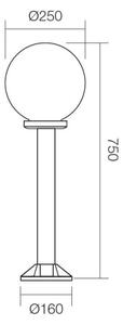 Redo 9780 - Vonkajšia lampa SFERA 1xE27/42W/230V IP44 25x75 cm biela