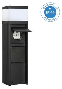 Vonkajšia lampa VESPER s 2 zásuvkami, 1xG9/5W/230V, IP44, 30 cm, čierna