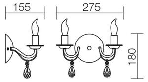 Redo 02-710 - Nástenná lampa FABIOLA 2xE14/28W/230V