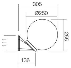Redo 9873 - Vonkajšie nástenné svietidlo SFERA 1xE27/42W/230V IP44 biela