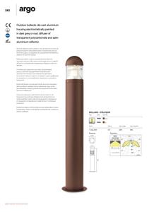 Redo 9946 - Vonkajšia lampa ARGO 1xE27/42W/230V IP54 hnedá