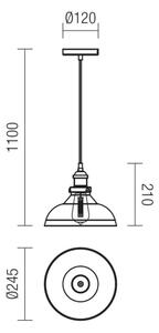 Redo 01-1002 - Luster na lanku SAVILLE 1xE27/42W/230V