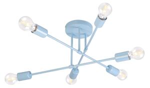 Prisadený luster CAMBRIDGE 6xE27/15W/230V modrý