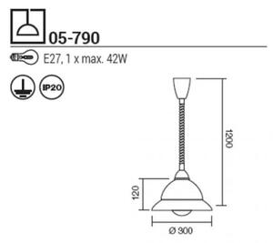 Redo 05-790 - Luster na lanku ETRUSCA 1xE27/42W/230V