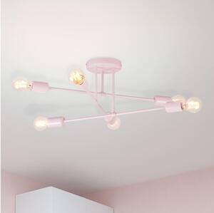 Prisadený luster CAMBRIDGE 6xE27/15W/230V ružový