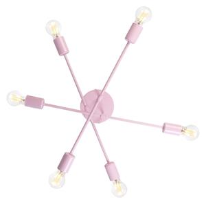 Prisadený luster CAMBRIDGE 6xE27/15W/230V ružový