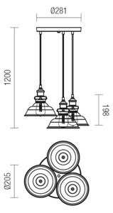 Redo 01-1004 - Luster na lanku SAVILLE 3xE27/42W/230V