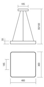 Redo 01-1124 - LED Luster na lanku SCREEN LED/48W/230V 3000K