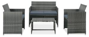 Maison Exclusive – 4-dielna záhradná súprava s podukami Poly Rattan Grey