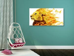 Obraz ohnivý lev - 100x50