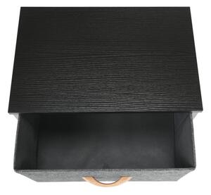 Komoda/nočný stolík s látkovými šuplíkmi, čierna-tmavosivá, TYP 1 (k278290)
