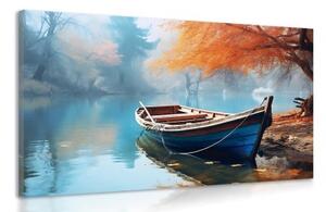 Obraz čln na opustenom jazere - 120x80
