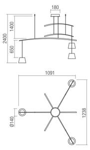 Redo 01-1524 - LED Luster na lanku LOLLI 3xLED/6W/230V biela