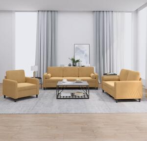 Maison Exclusive – 3-dielna sedacia súprava s vankúšmi, hnedý zamat