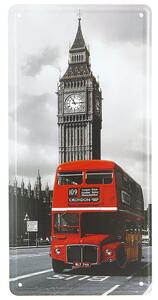 Plechová ceduľa Londýn 16x31 cm (Retro tabuľa na stenu - materiál kov, rozmery 160x310 mm (Š x V))