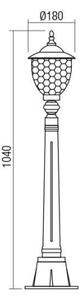 Redo 9634 - Vonkajšia lampa MATERA 1xE27/42W/230V IP33