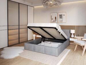 Čalúnená manželská posteľ s úložným priestorom Izabela - sivá Rozmer: 160x200