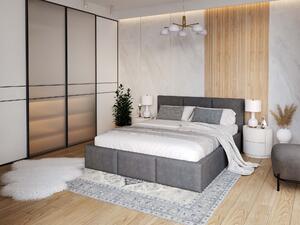 Čalúnená manželská posteľ s úložným priestorom Izabela - grafit Rozmer: 160x200