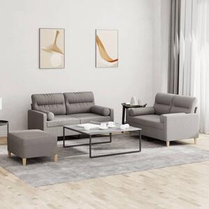 Maison Exclusive – 3-dielna sedacia súprava s vankúmi, látka v odtieni taupe