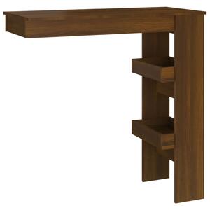 Nástenný barový stôl hnedý dub 102x45x103,5 cm kompozitné drevo
