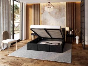 Čalúnená manželská posteľ s úložným priestorom Izabela - čierna Rozmer: 160x200