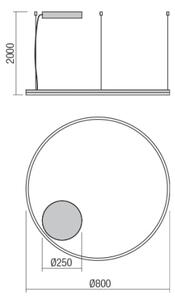Redo 01-1713 - LED stmievateľný luster na lanku ORBIT LED/55W/230V bronz