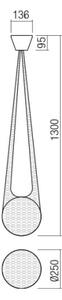 Redo 01-1972 - LED luster na lankovom závesu ALLURIA 1xE27/5W/230V priemer 25 cm