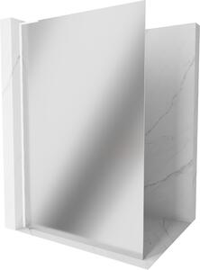 Mexen Kioto L, sprchová zástena Walk-In 70 x 200 cm, 8mm sklo vzor zrkadlo, biely profil, 800-070-103-20-50